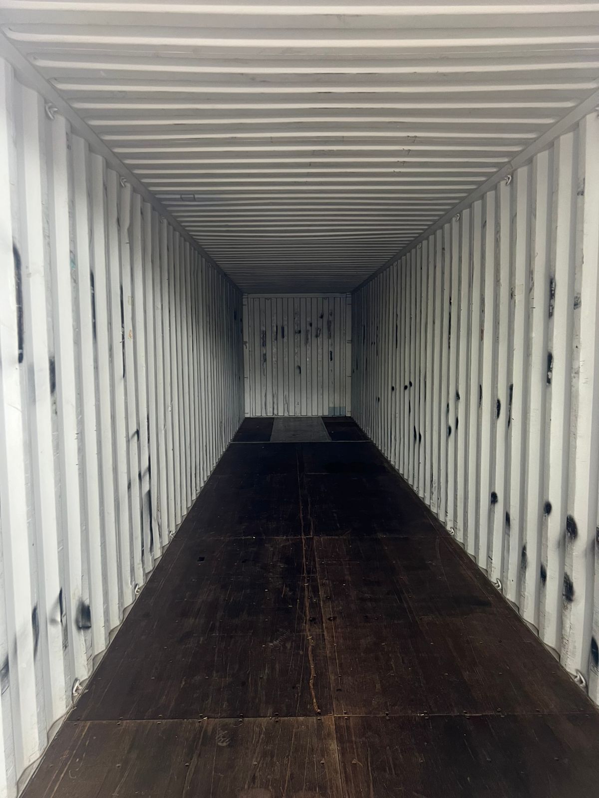 Empty 40ft High-Cube, inspected and cleaned
