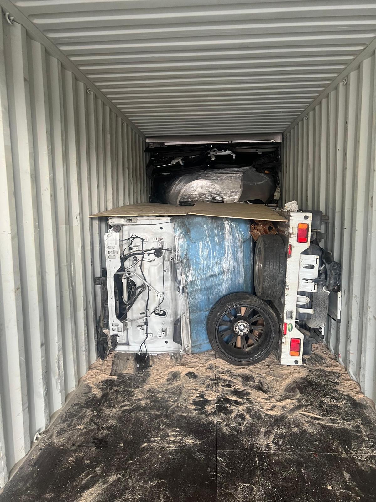 Cabin shell and wrapped panels with tire on shavings